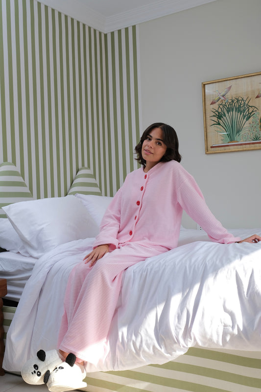 Dreamy Bubbles Velvet PJ In Pink