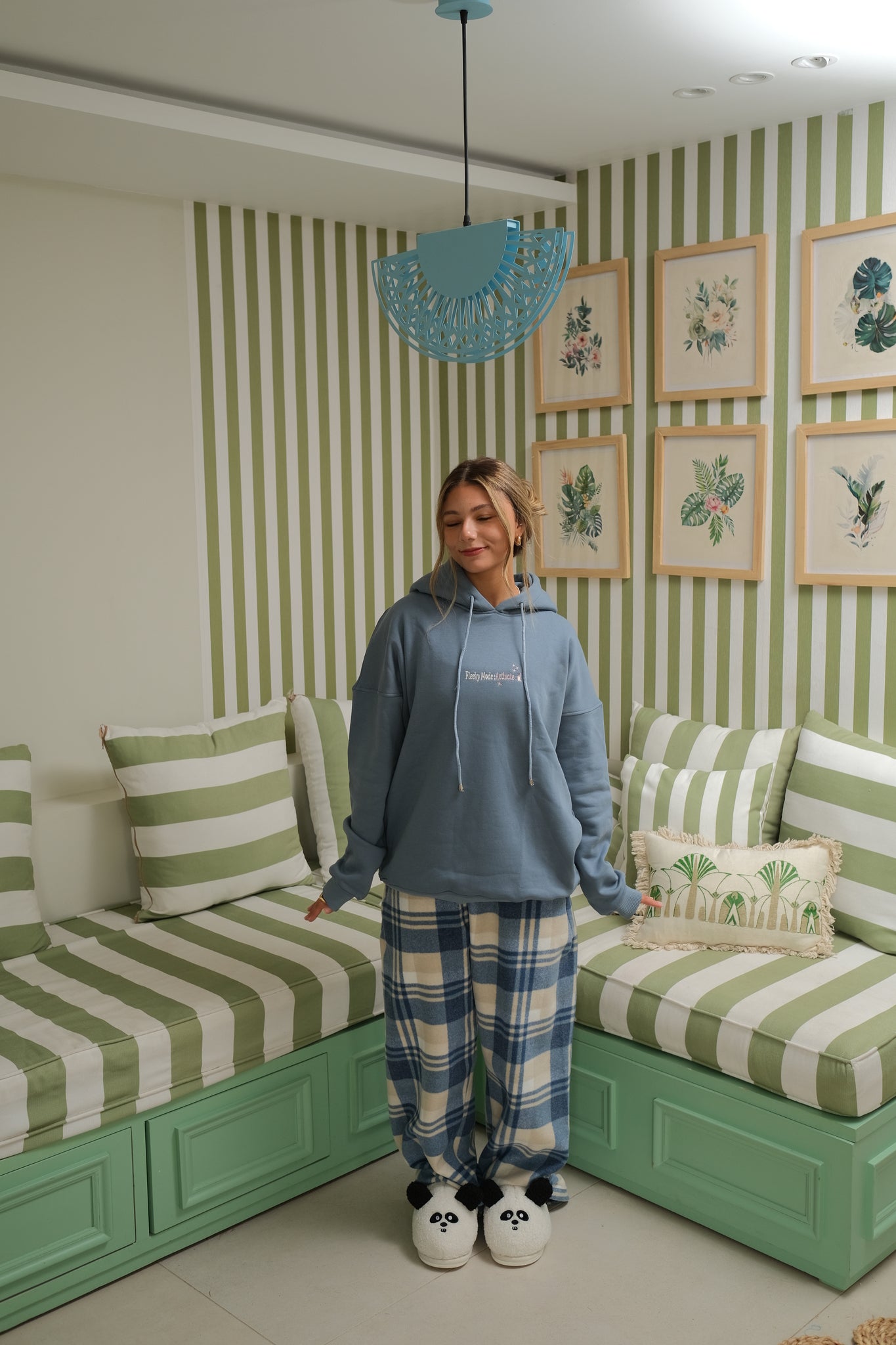 Fleeked Out PJ Set In Light Blue