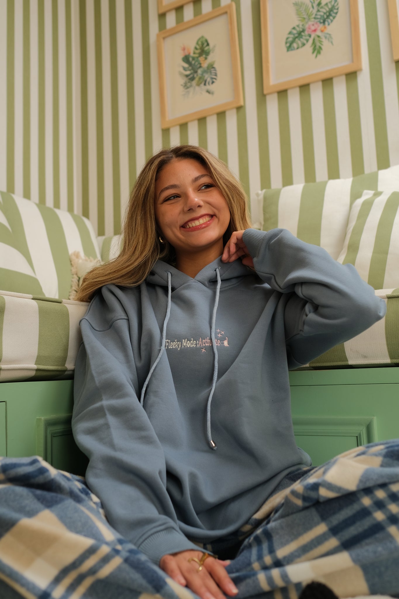 Fleeked Out PJ Set In Light Blue
