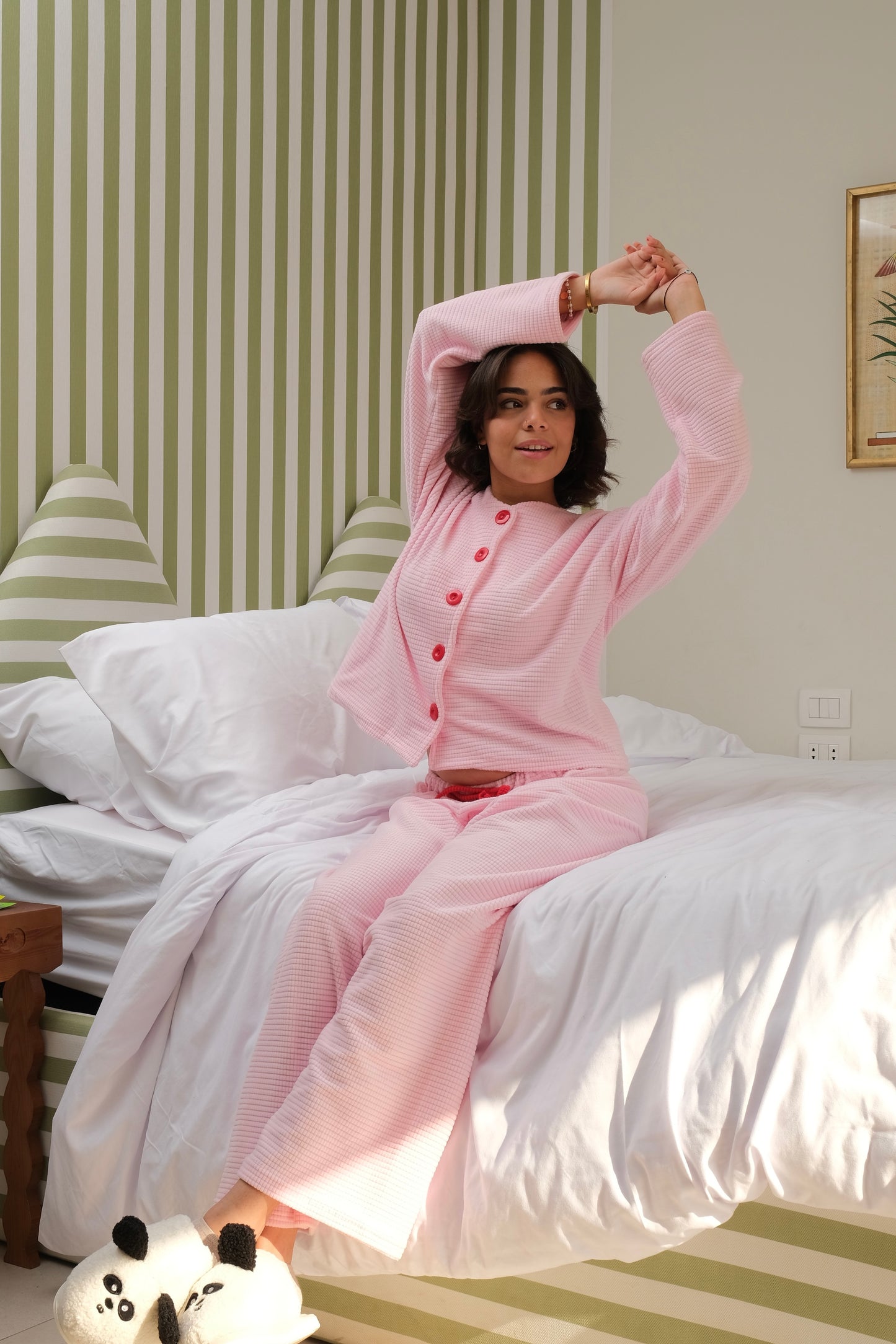 Dreamy Bubbles Velvet PJ In Pink