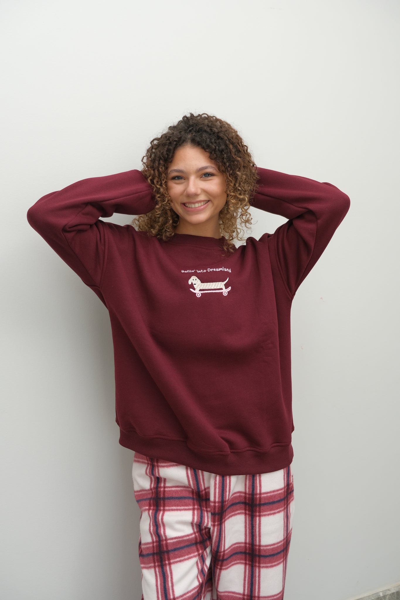 Roll Me to Bed Pj in Burgundy