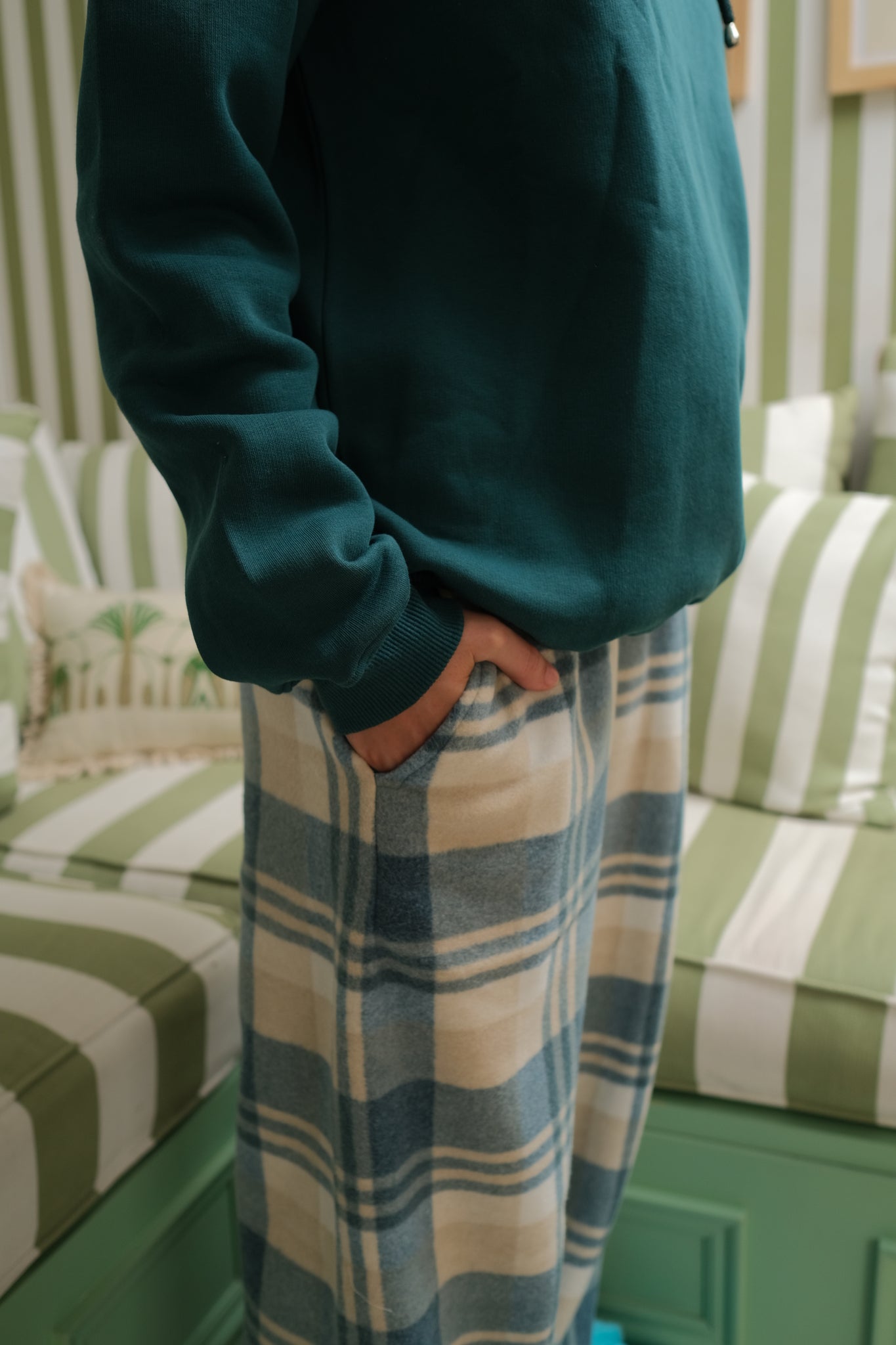 Fleeked Out PJ Set In Teal Green