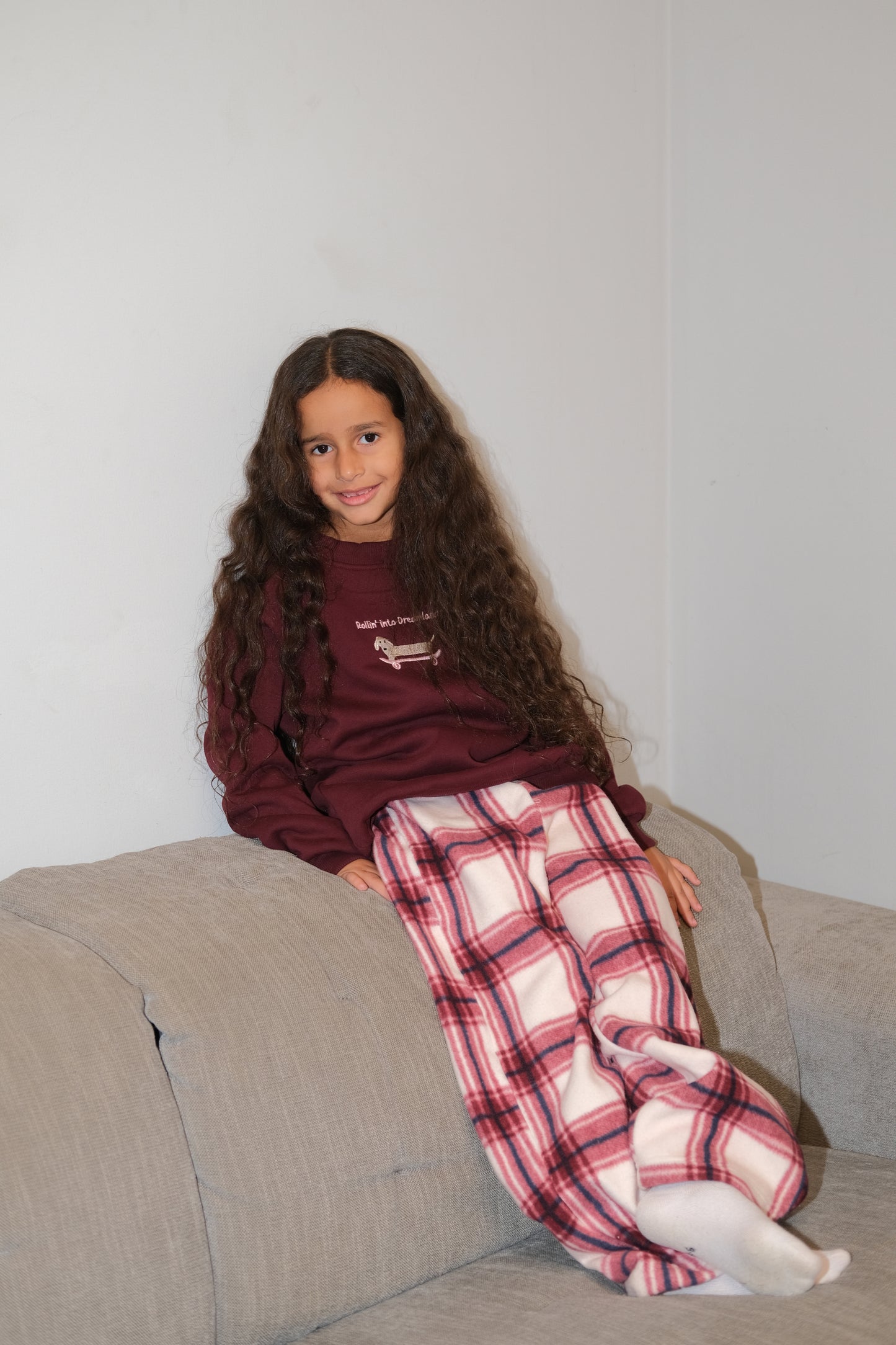 Mini Roll Me To Bed PJ in Burgundy