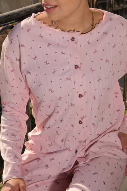Little Bows pajama in pink