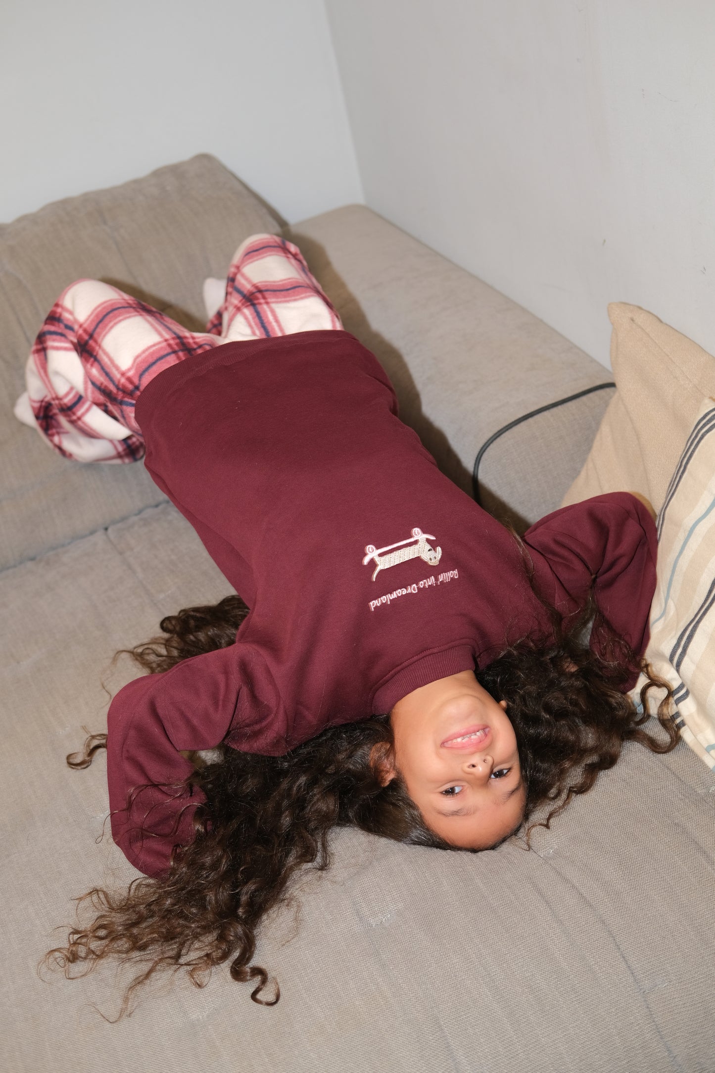 Mini Roll Me To Bed PJ in Burgundy