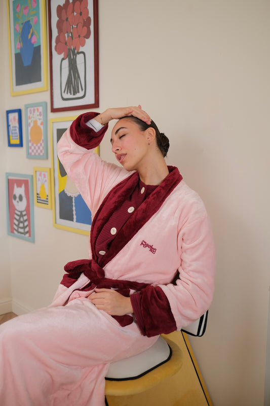 Midnight Hug Robe In Pink & Maroon
