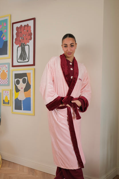 Midnight Hug Robe In Pink & Maroon