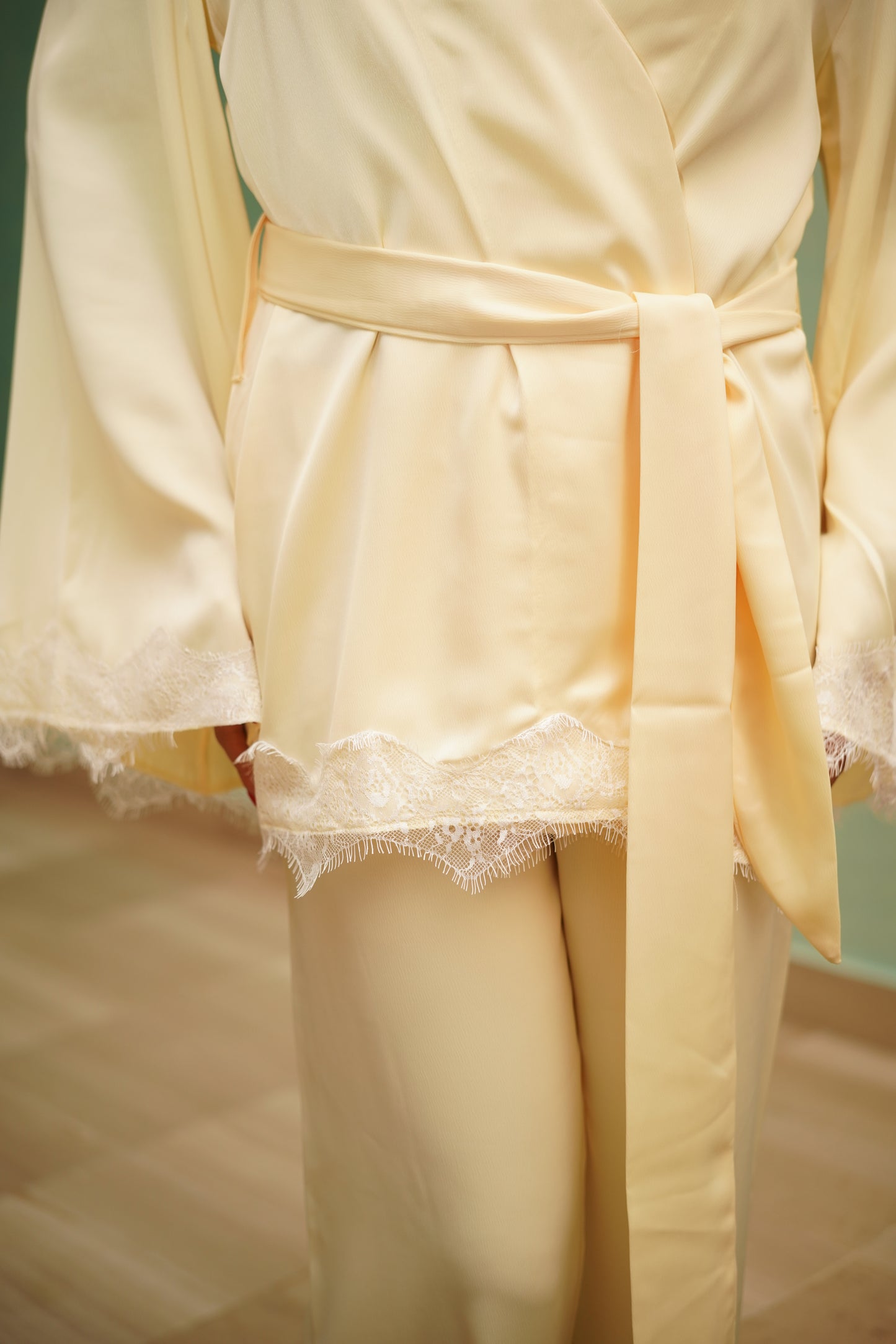 Silky Dream pj set in butter yellow
