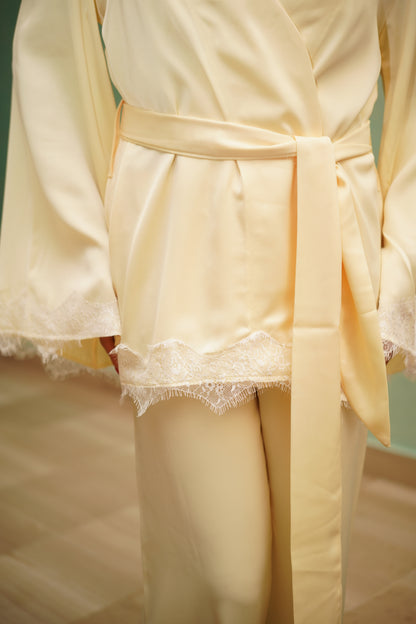 Silky Dream pj set in butter yellow