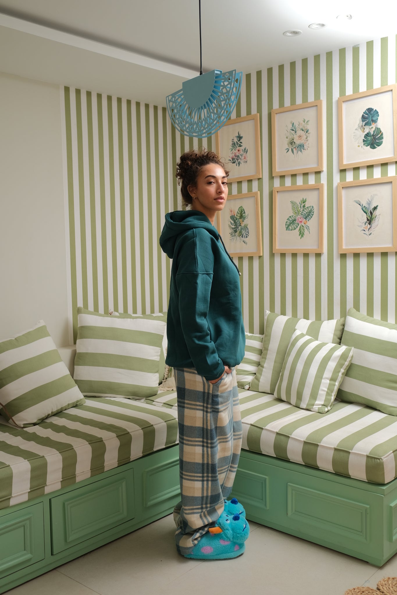 Fleeked Out PJ Set In Teal Green