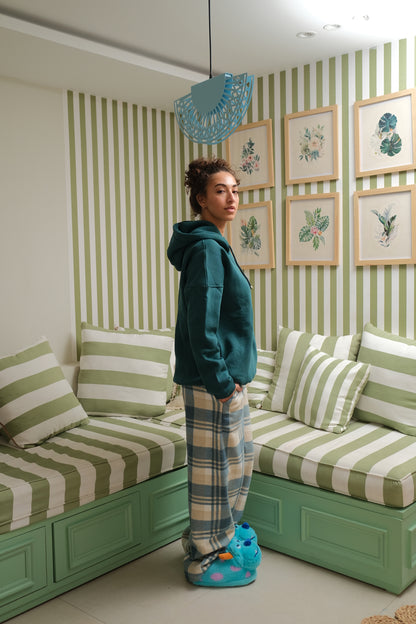 Fleeked Out PJ Set In Teal Green