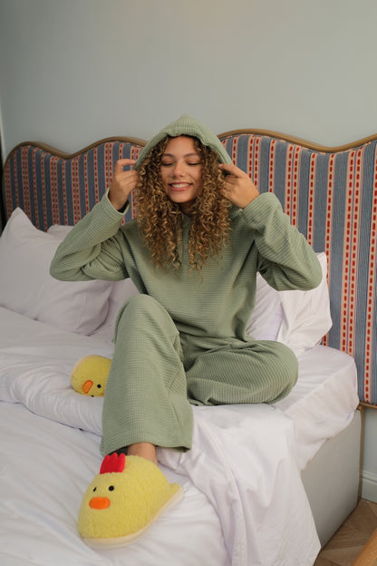 Classic Bubbles Velvet PJ In Mint