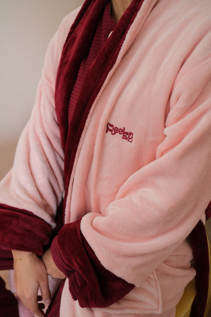 Midnight Hug Robe In Pink & Maroon