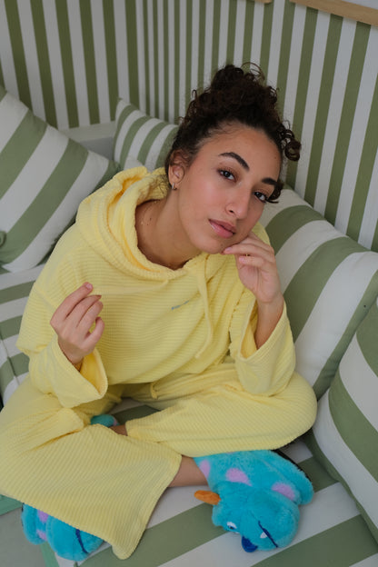 Classic Bubbles Velvet PJ In Yellow