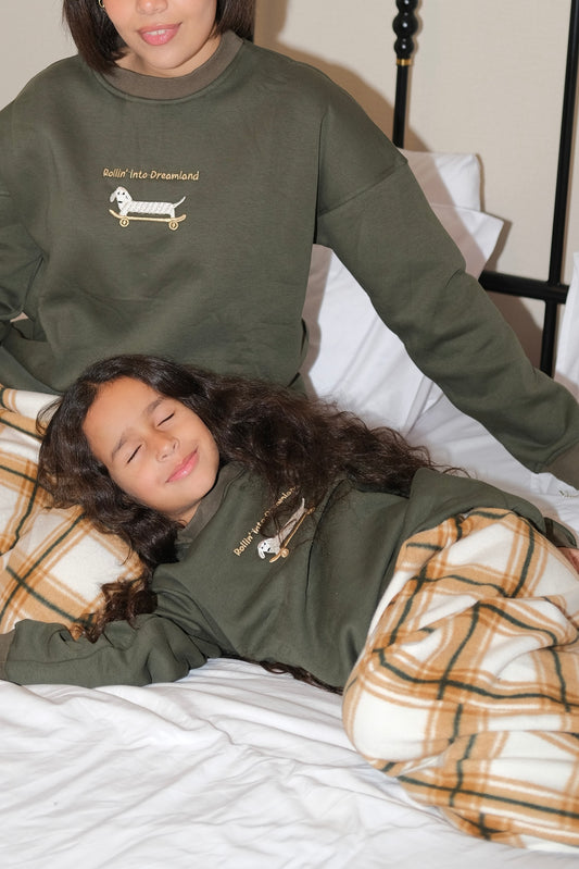 Mini Roll Me To Bed PJ in olive