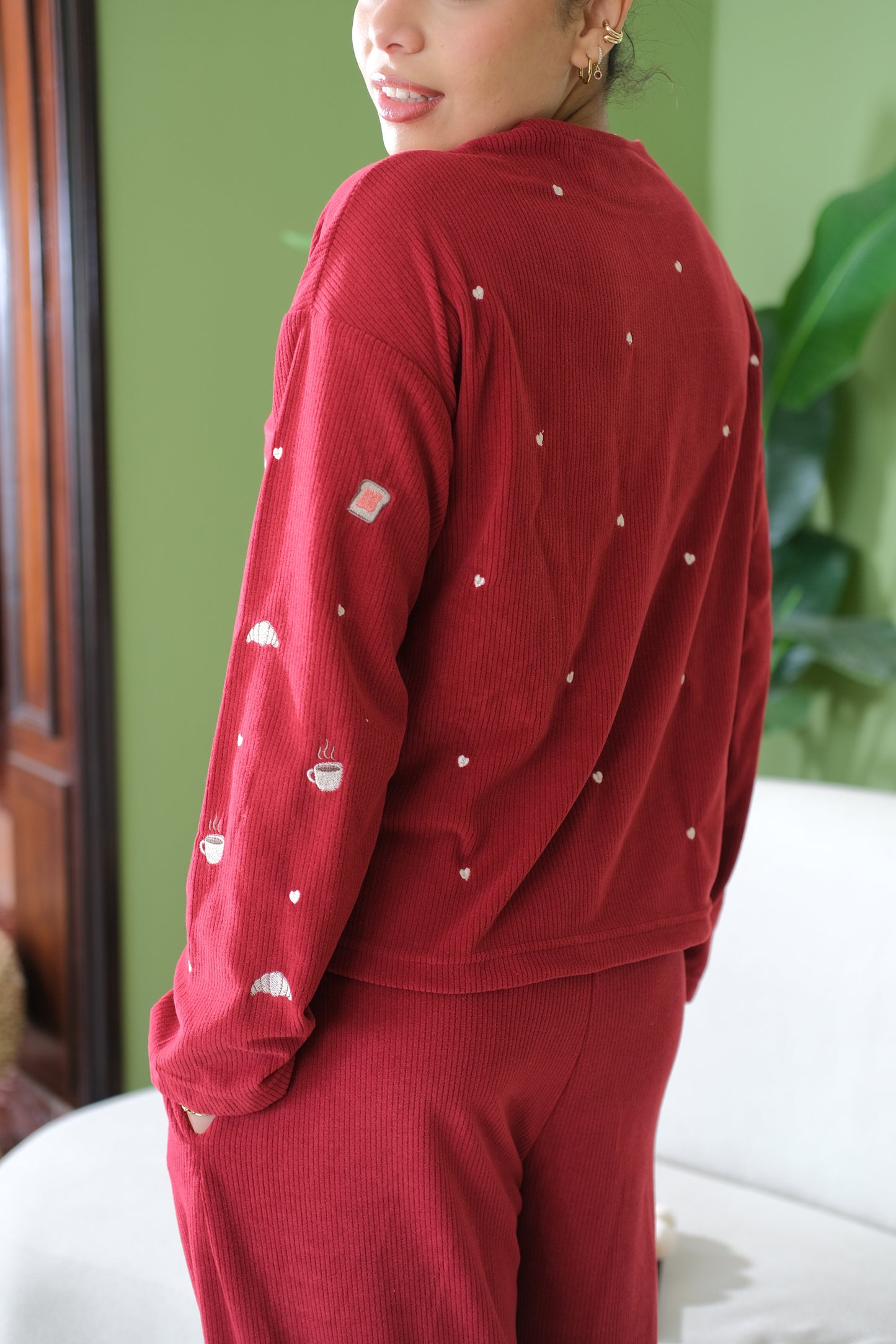 Breakfast Club PJ in Maroon