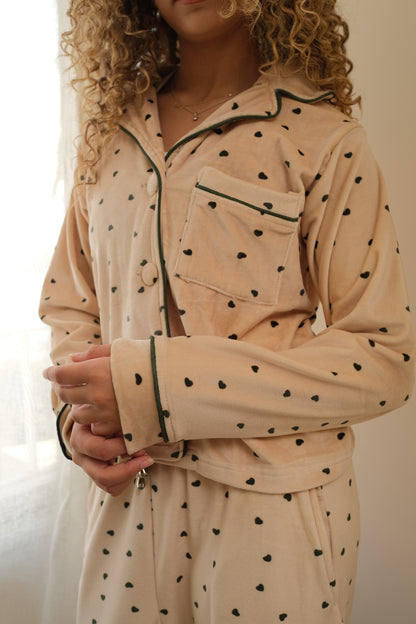 Velvet Hearts PJ In Beige