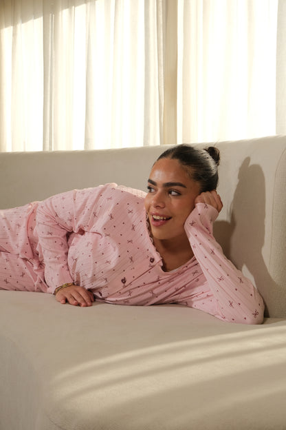 Little Bows pajama in pink