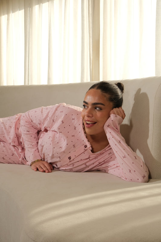 Little Bows pajama in pink