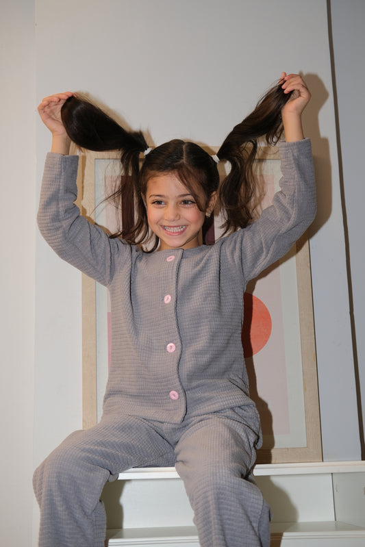 Mini Dreamy Bubbles pj in Grey