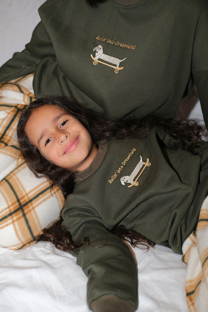 Mini Roll Me To Bed PJ in olive