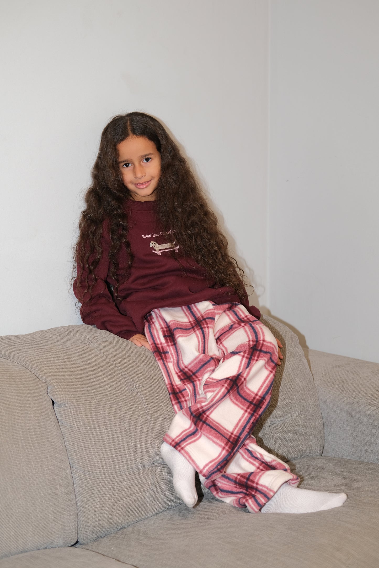 Mini Roll Me To Bed PJ in Burgundy