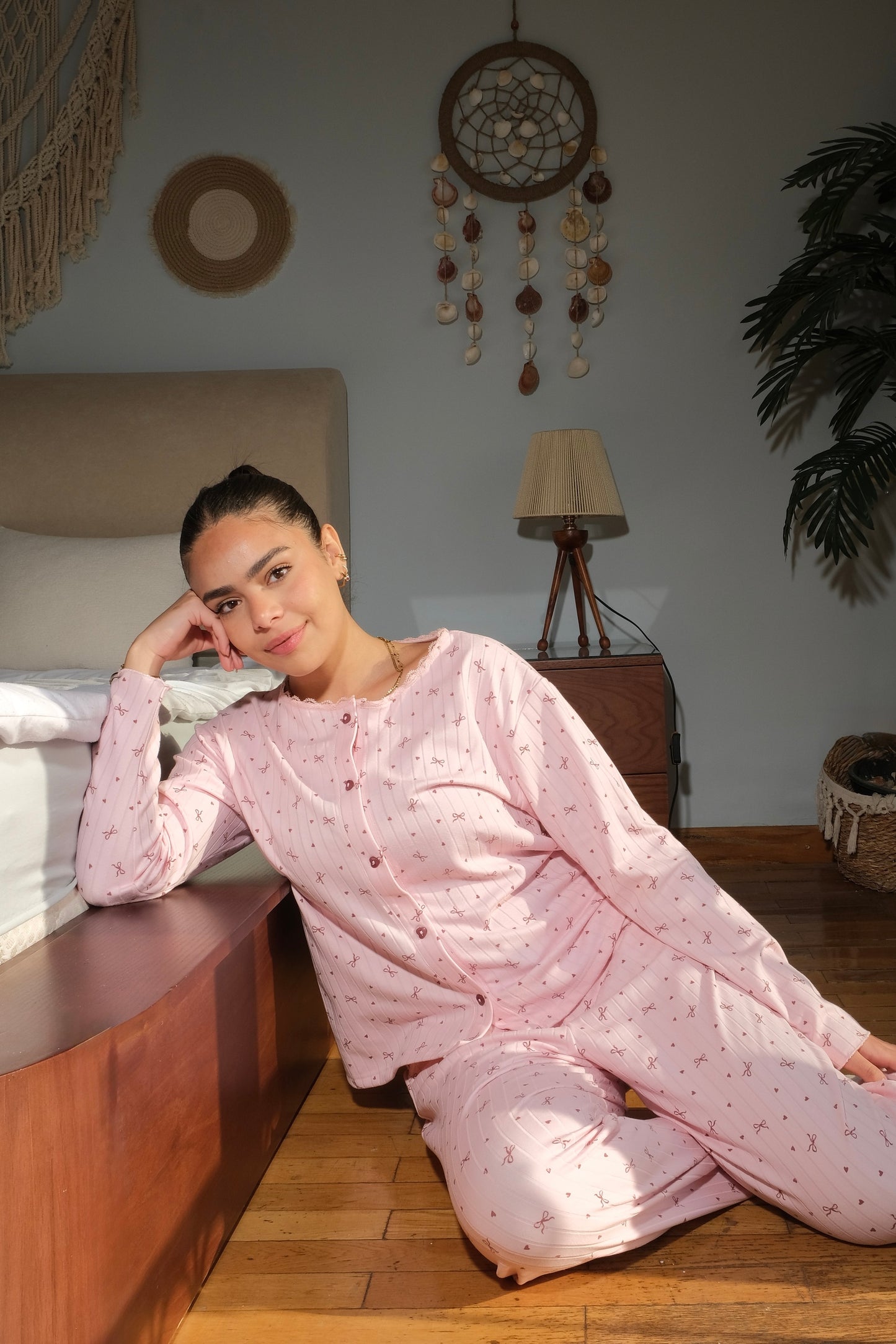 Little Bows pajama in pink