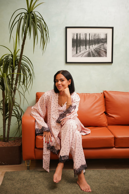 Dotty Dream pj set in pink