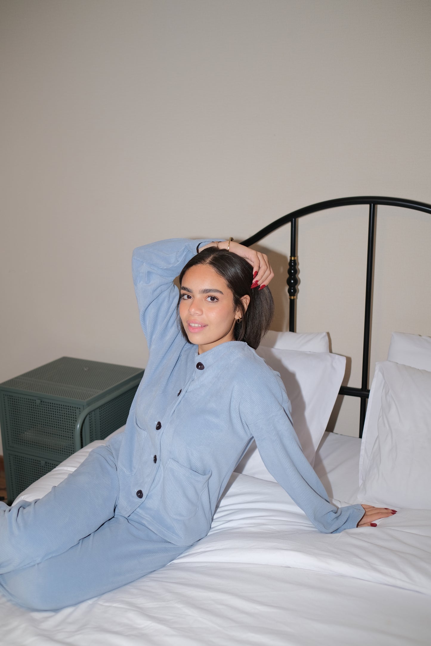 On Cloud Nine Velvet PJ in Blue Haze