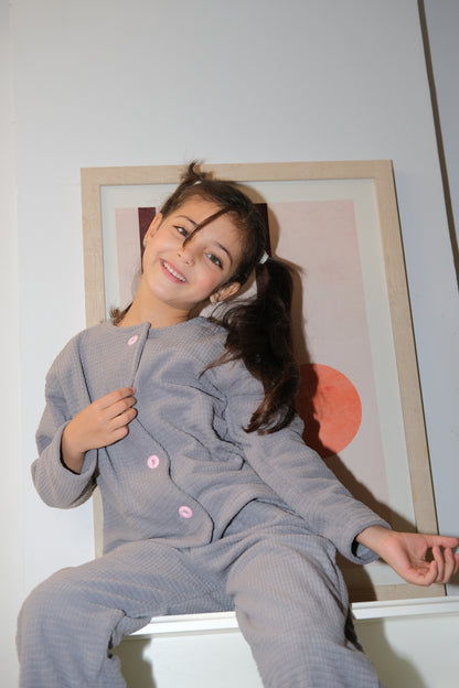 Mini Dreamy Bubbles pj in Grey