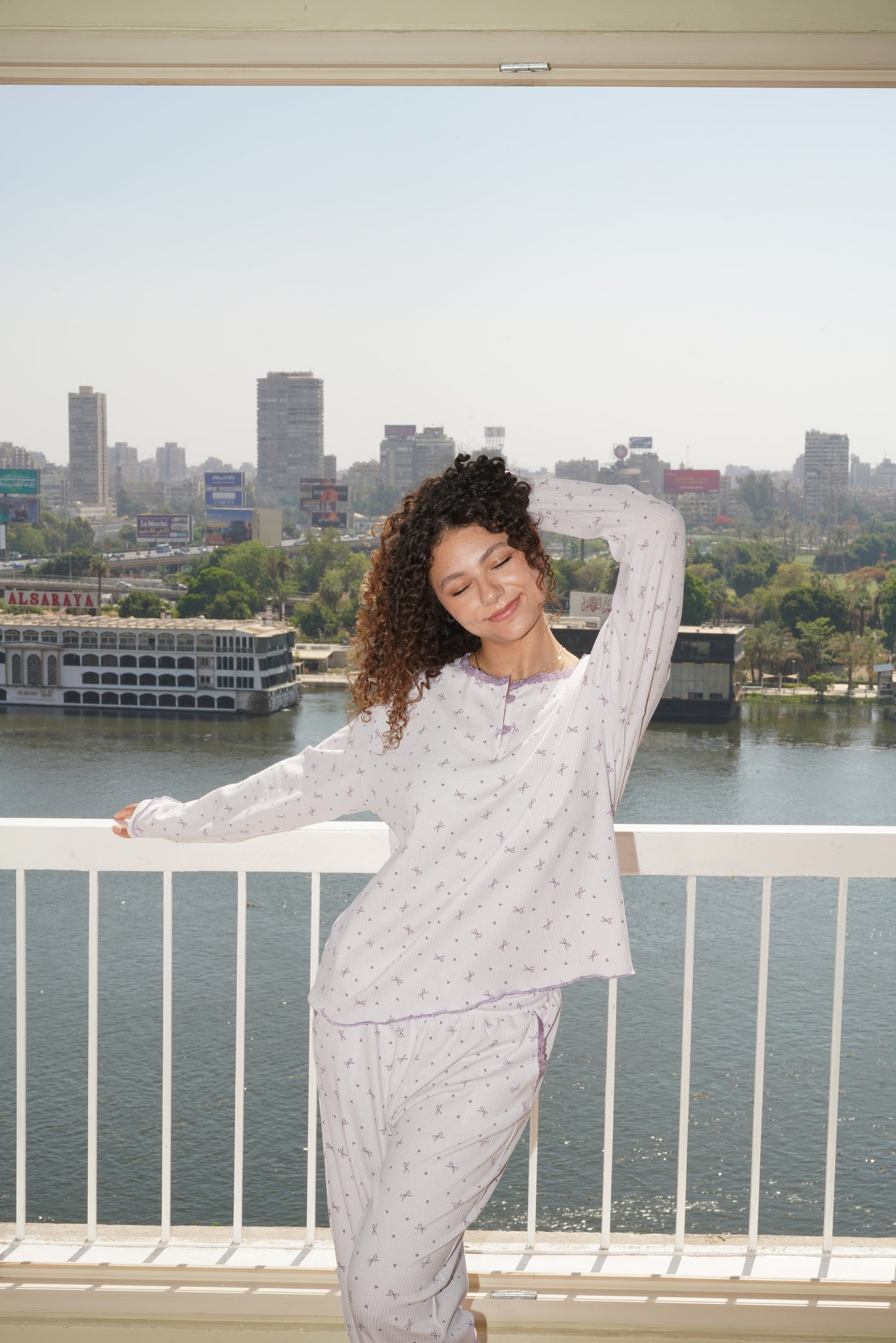 Dreamy Bows pj In Soft Lilac