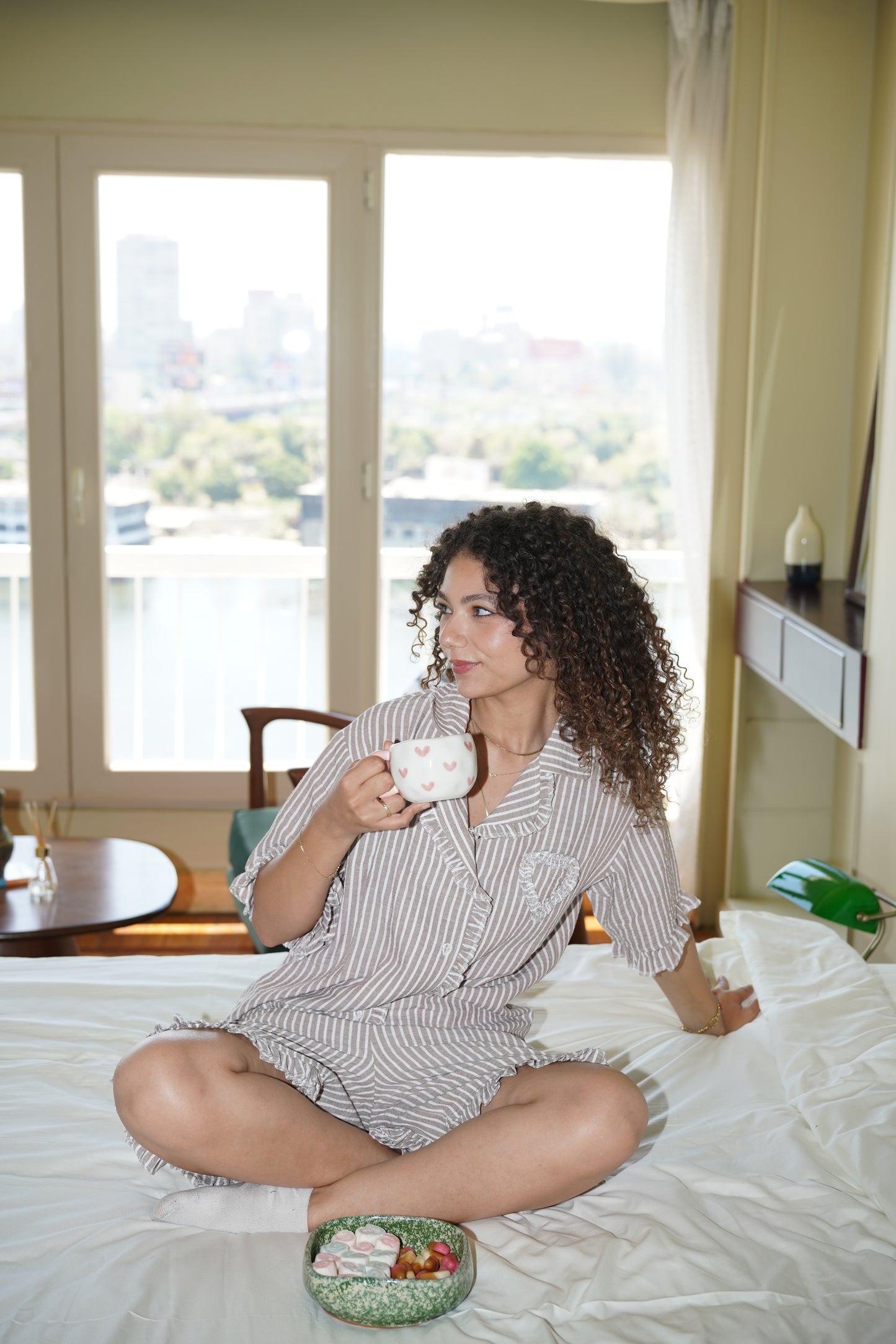 Cupid Heart Pj in Brown