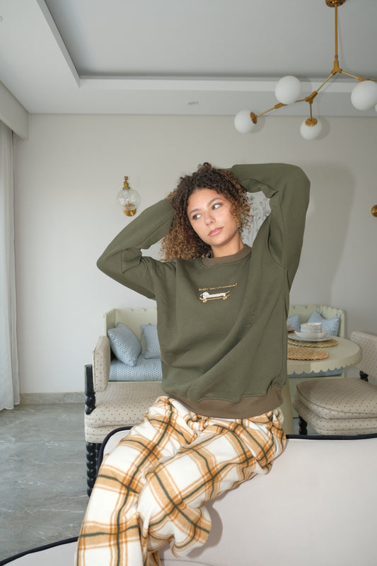 Roll Me to Bed Pj in Olive