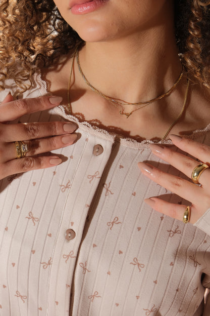 Little Bows pajama in mocha