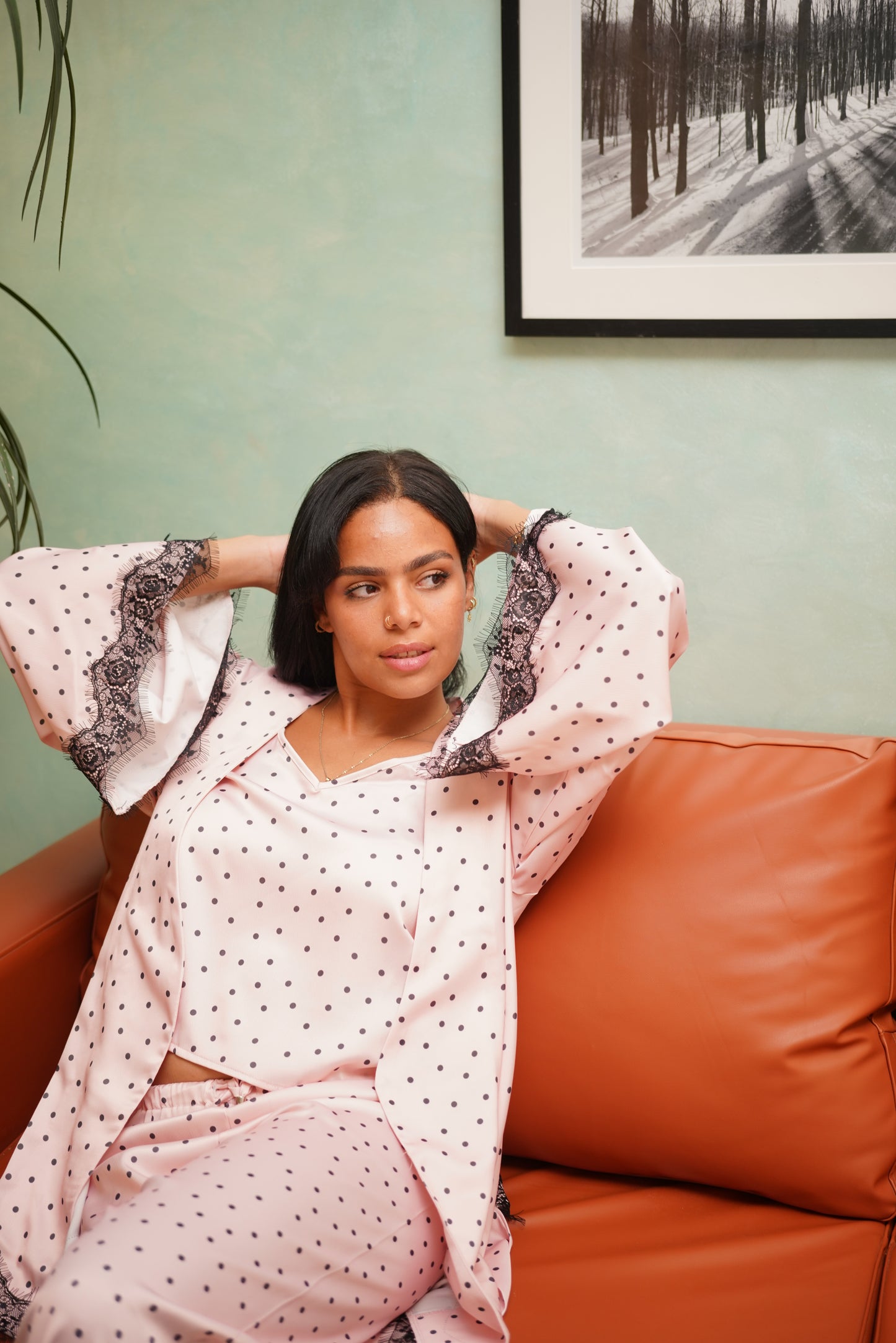 Dotty Dream pj set in pink