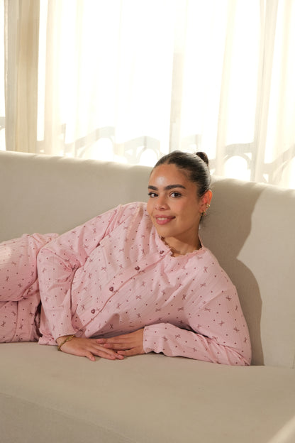 Little Bows pajama in pink