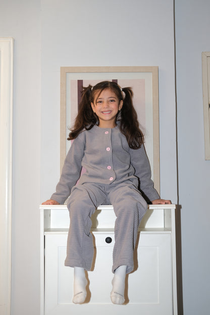 Mini Dreamy Bubbles pj in Grey