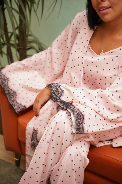 Dotty Dream pj set in pink