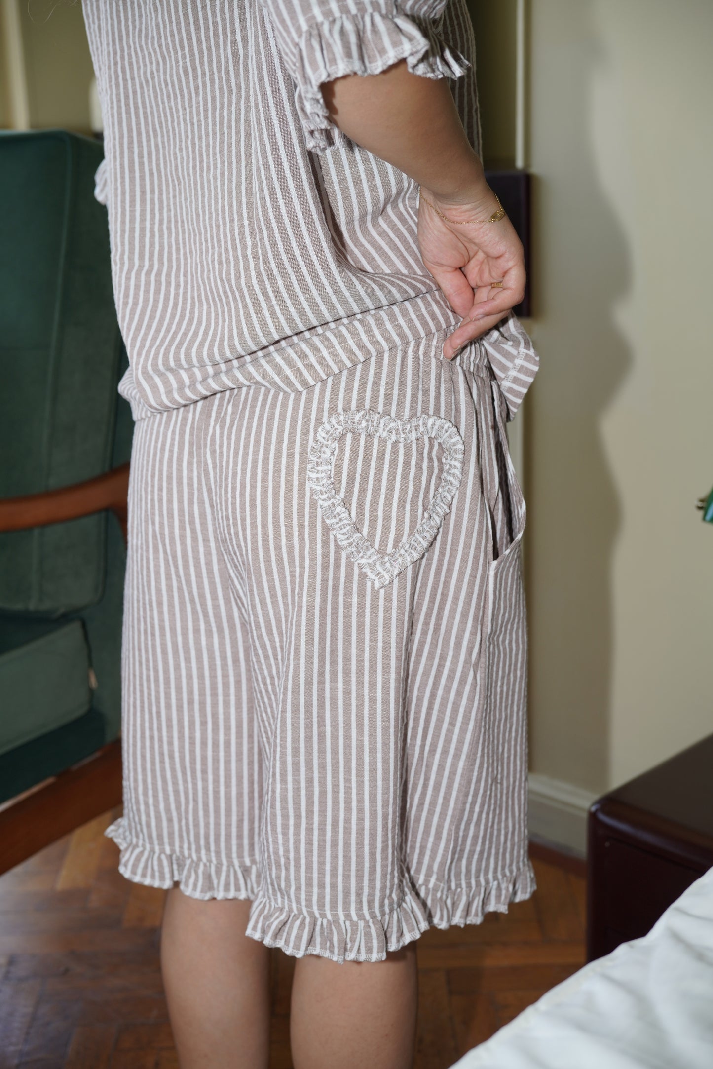 Cupid Heart Pj in Brown