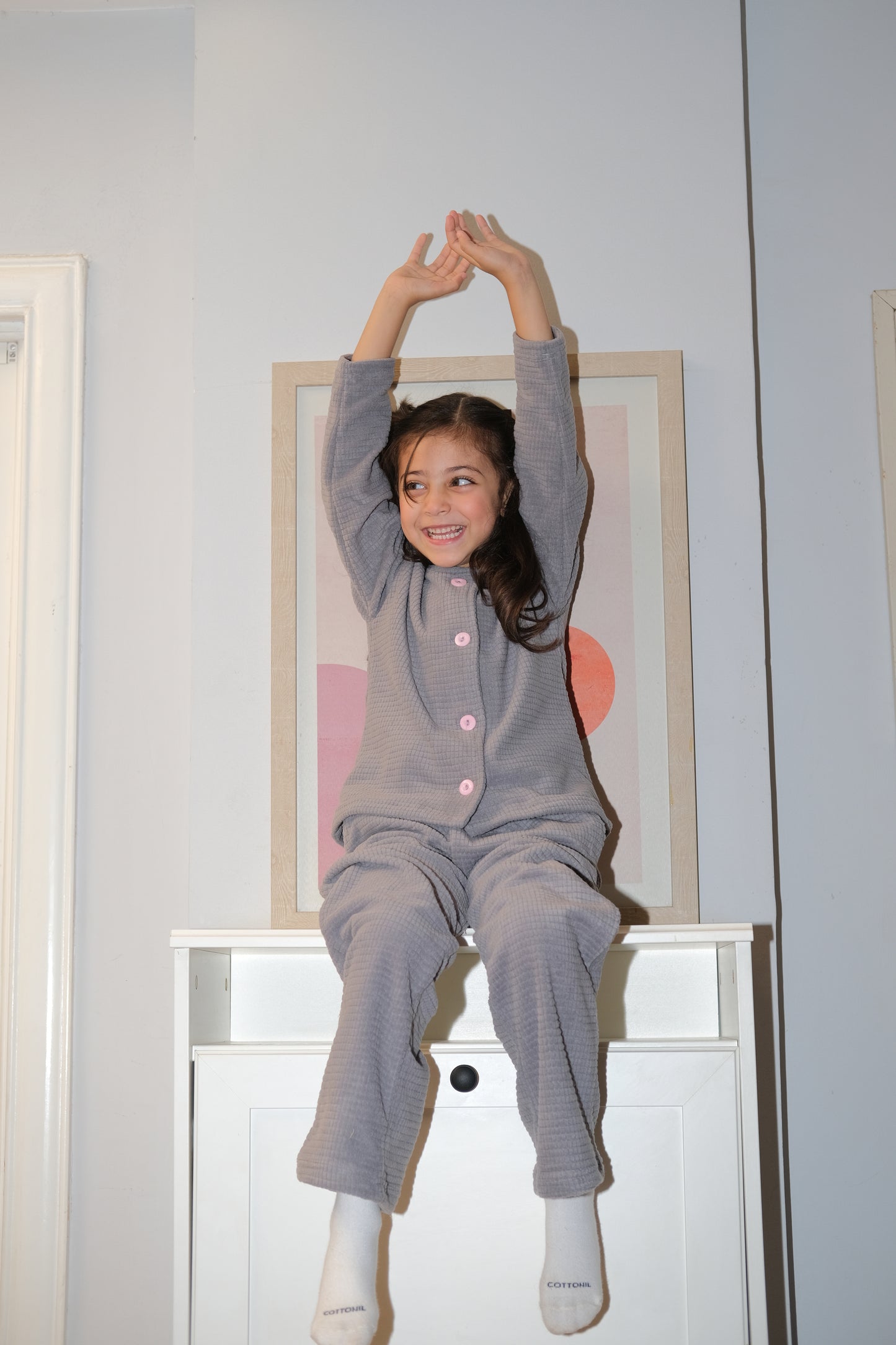 Mini Dreamy Bubbles pj in Grey
