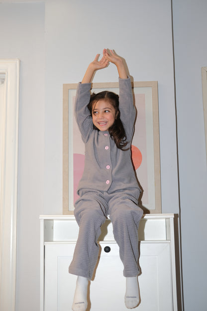 Mini Dreamy Bubbles pj in Grey