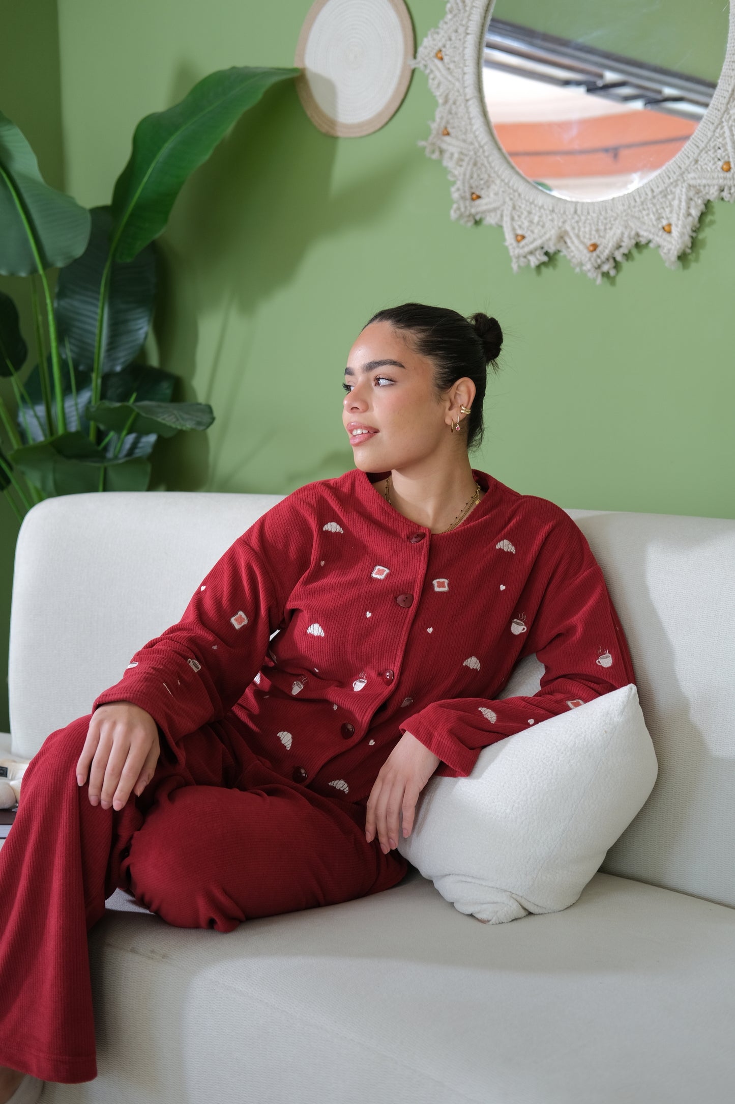 Breakfast Club PJ in Maroon