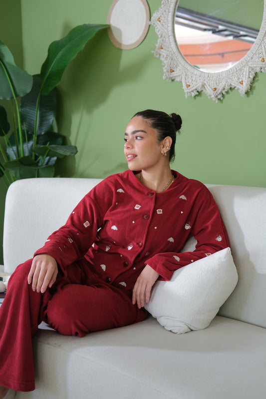 Breakfast Club PJ in Maroon