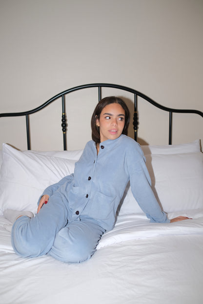 On Cloud Nine Velvet PJ in Blue Haze