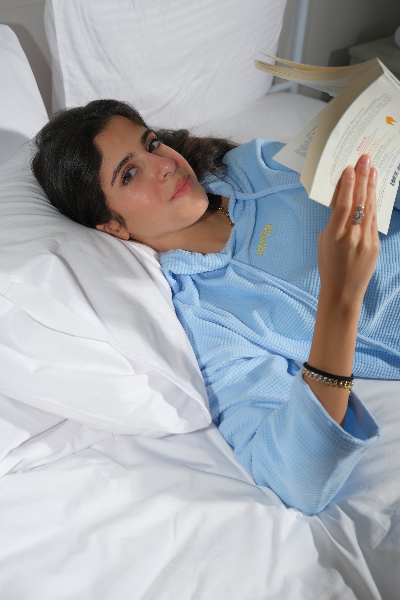 Classic Bubbles Velvet PJ In baby Blue