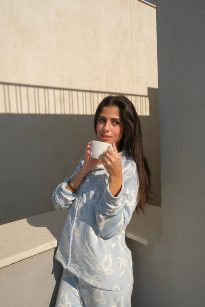 Velvet Bow pj in Blue