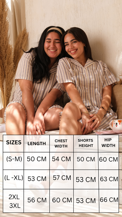 Ice Cream Striped PJ Set In White